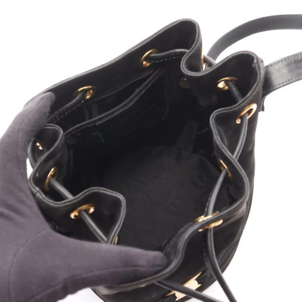 Salvatore Ferragamo Shoulder Bag Suede Black Vara - Picture 3 of 10